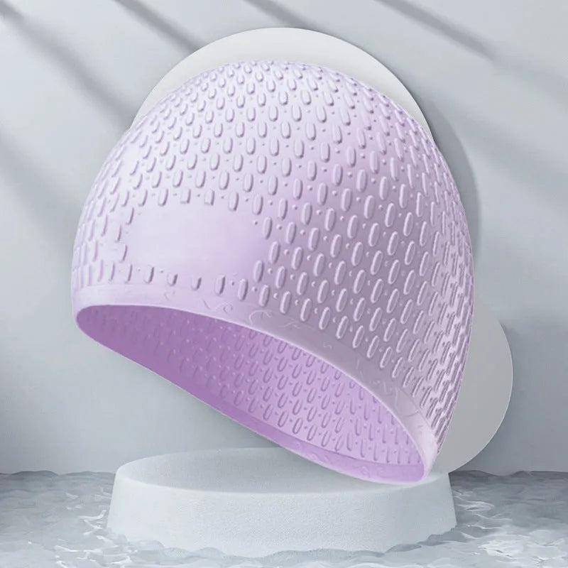 Adult silicone swimming cap in solid colour design available in multiple colour options