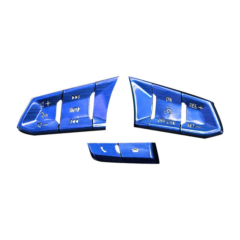Aluminum alloy car decorative sticker kit with steering wheel button covers and interior accessories