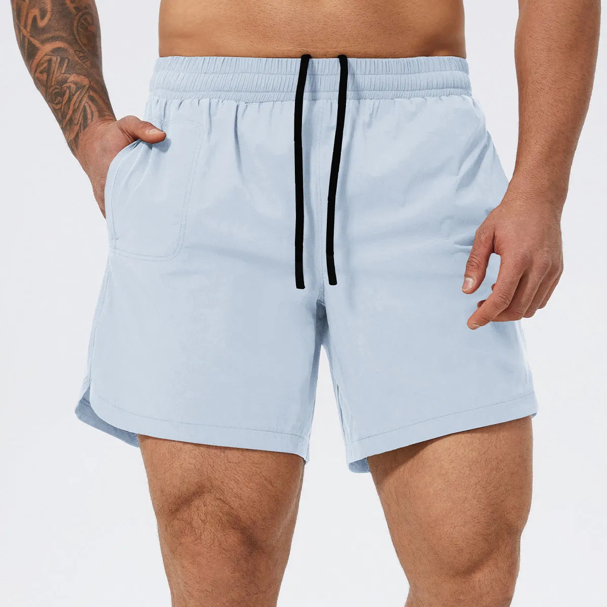 Men's nylon sports shorts in black, grey, red or blue for basketball tennis running