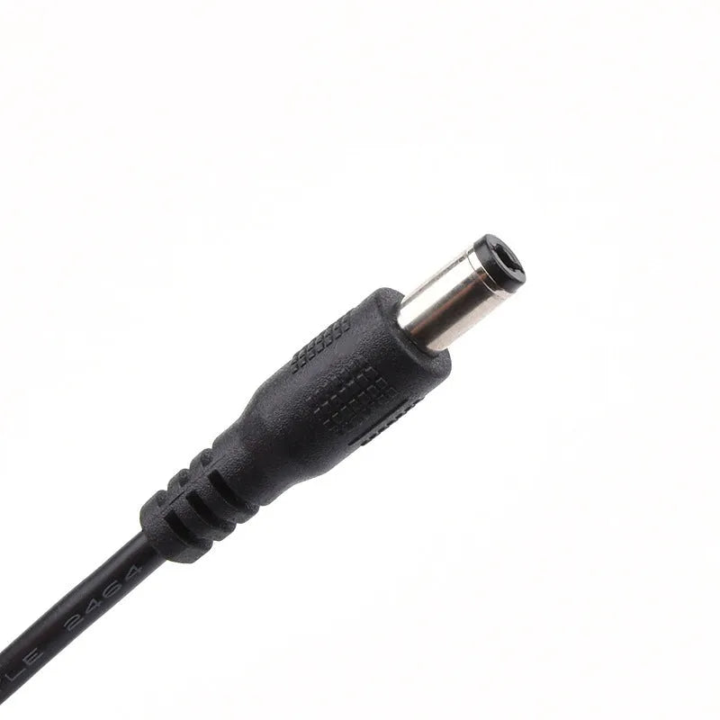 USB to 5.5x2.1mm DC power cord 1m straight head black cable