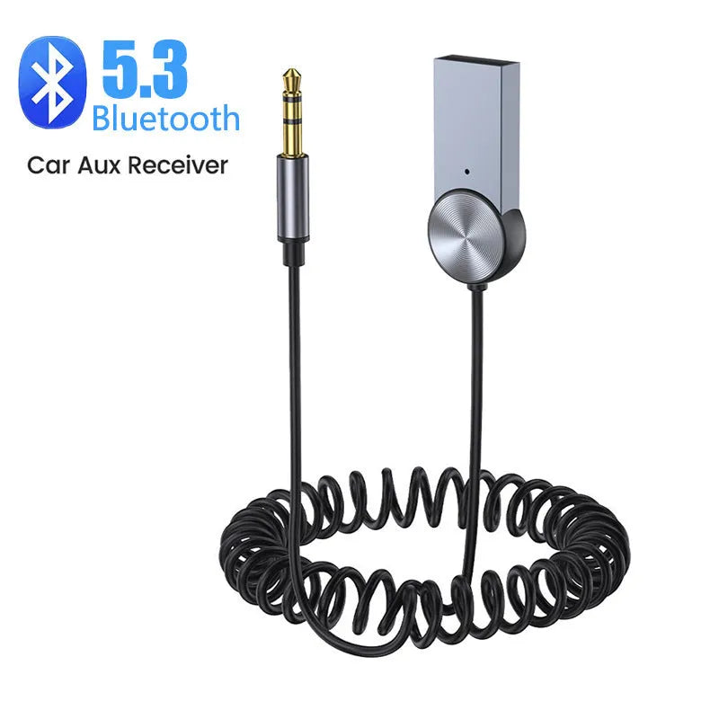 New AUX car Bluetooth sound receiver with aluminium alloy housing and 35-100cm extension cable