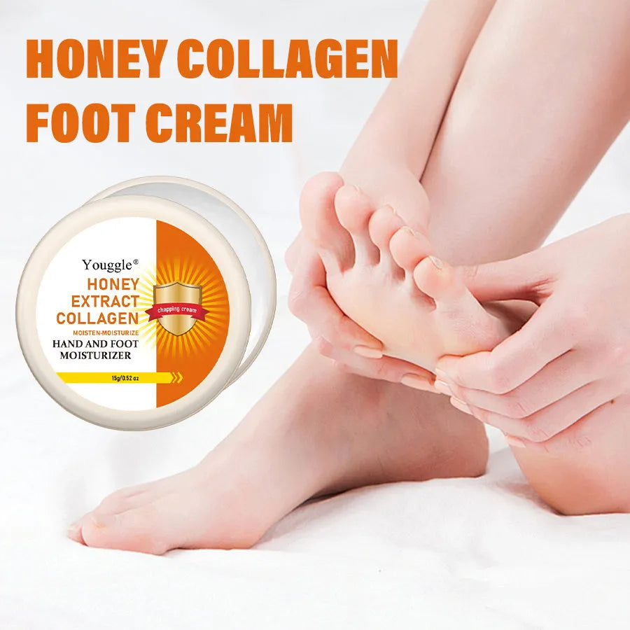 Foot peeling cream with honey extract and collagen in a 15g tube