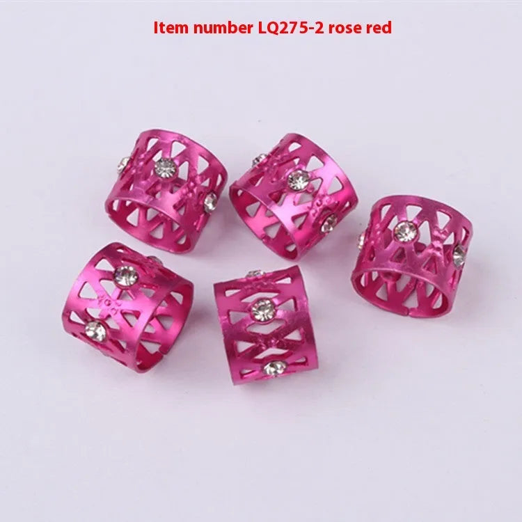 Aluminium hair ring wig decoration with jewel design in multiple colour options
