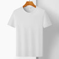 Ice Silk quick-dry antibacterial anti-UV slim-fit T-shirt in solid colours on a hanger.