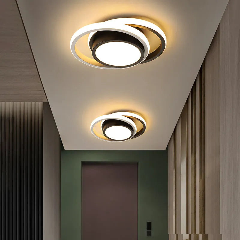Modern Nordic style aluminium ceiling light fixture with LED in round and square shade options.