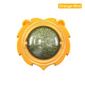 Orange lion-shaped cat toy with molar textures for dental cleaning