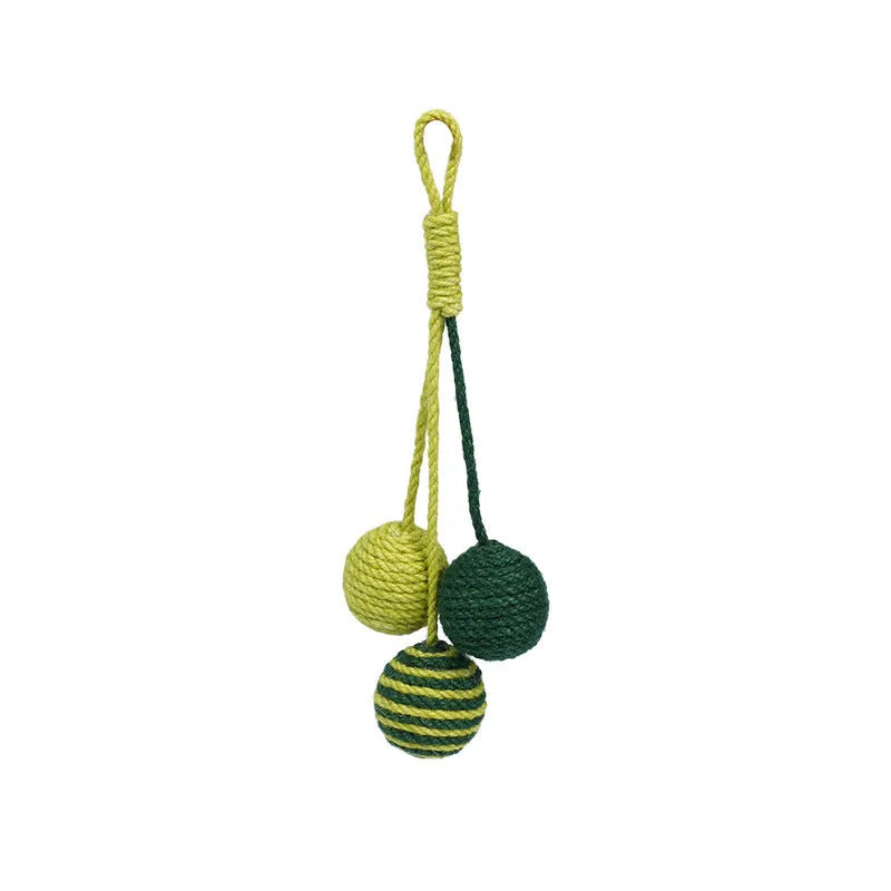Cat toy set with teaser stick and bite-resistant catnip ball in blue colour, 255x105mm