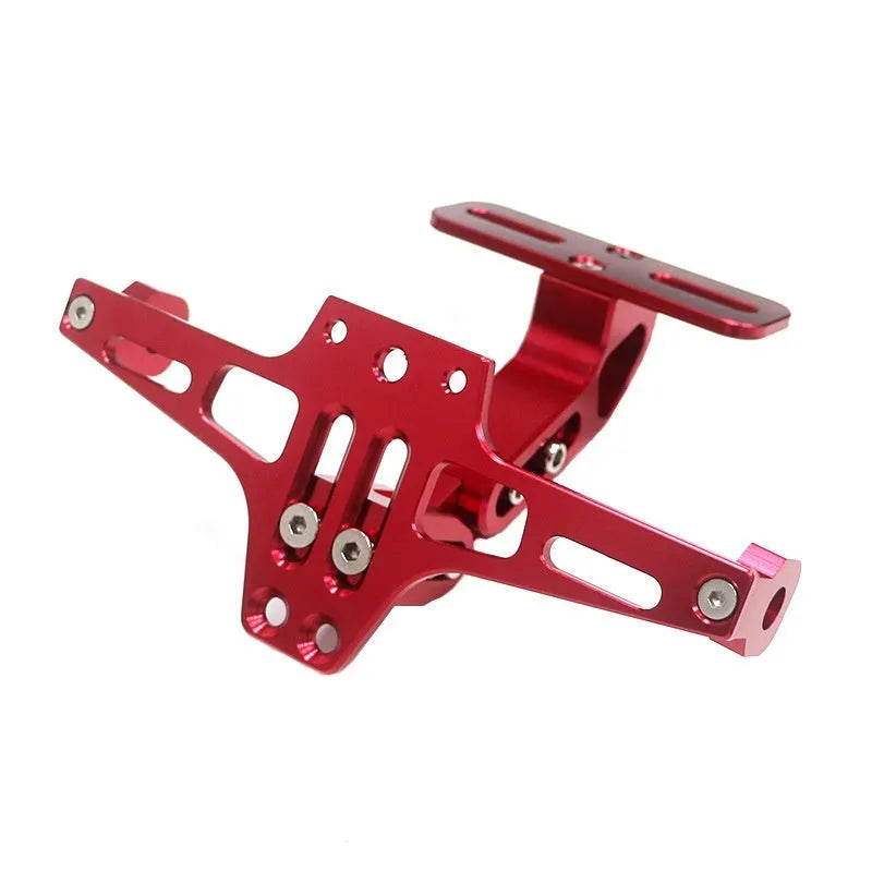Aluminum alloy license plate holder support bracket with integrated lights in black finish