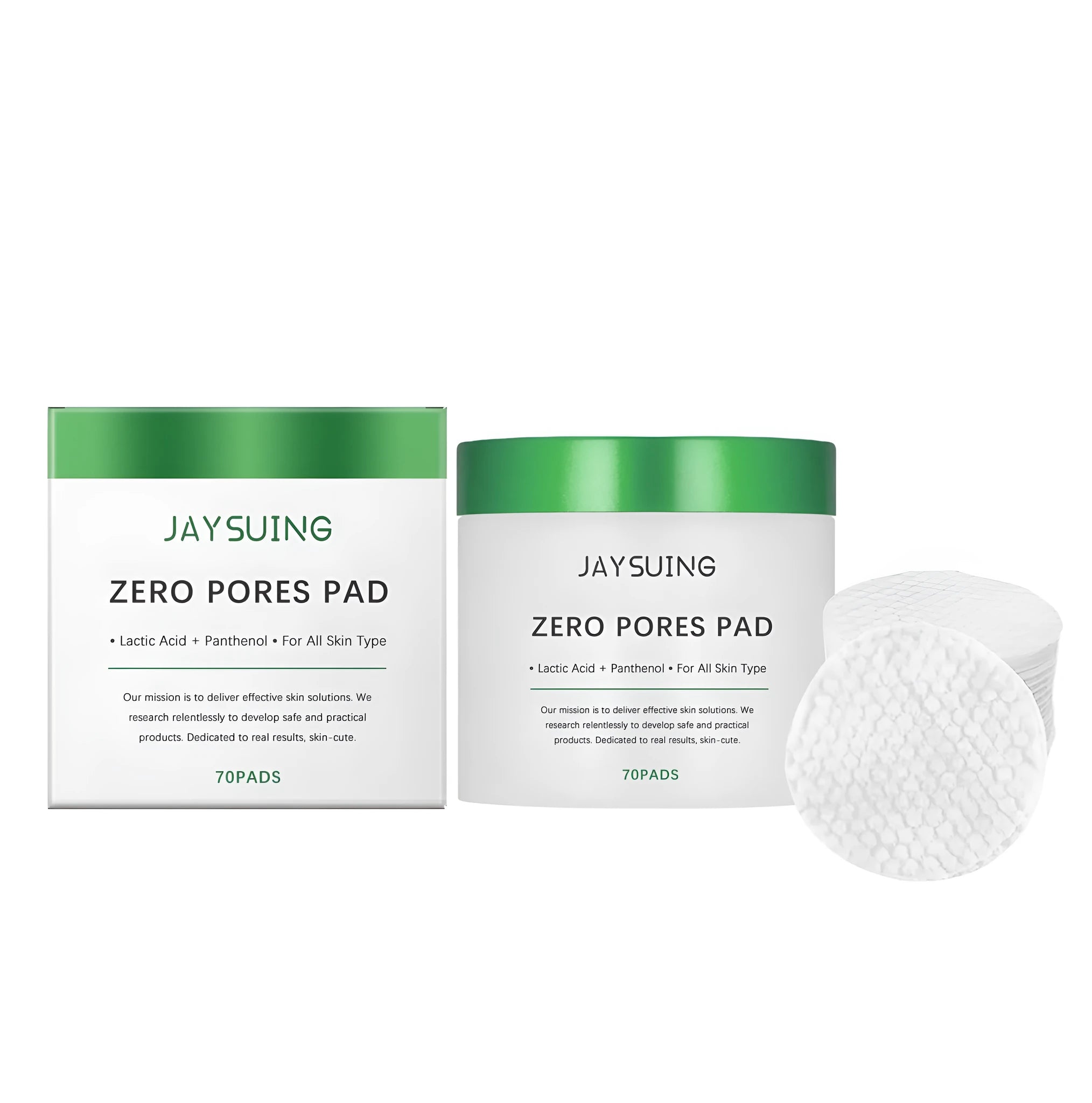 Pack of 70 round moisturising and cleaning skincare pads on a white background.