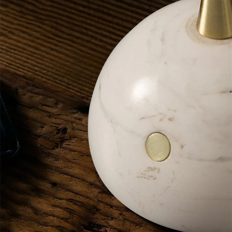 Light luxury creative glass lampshade dimmable desk lamp with LED and touch switch on a desk