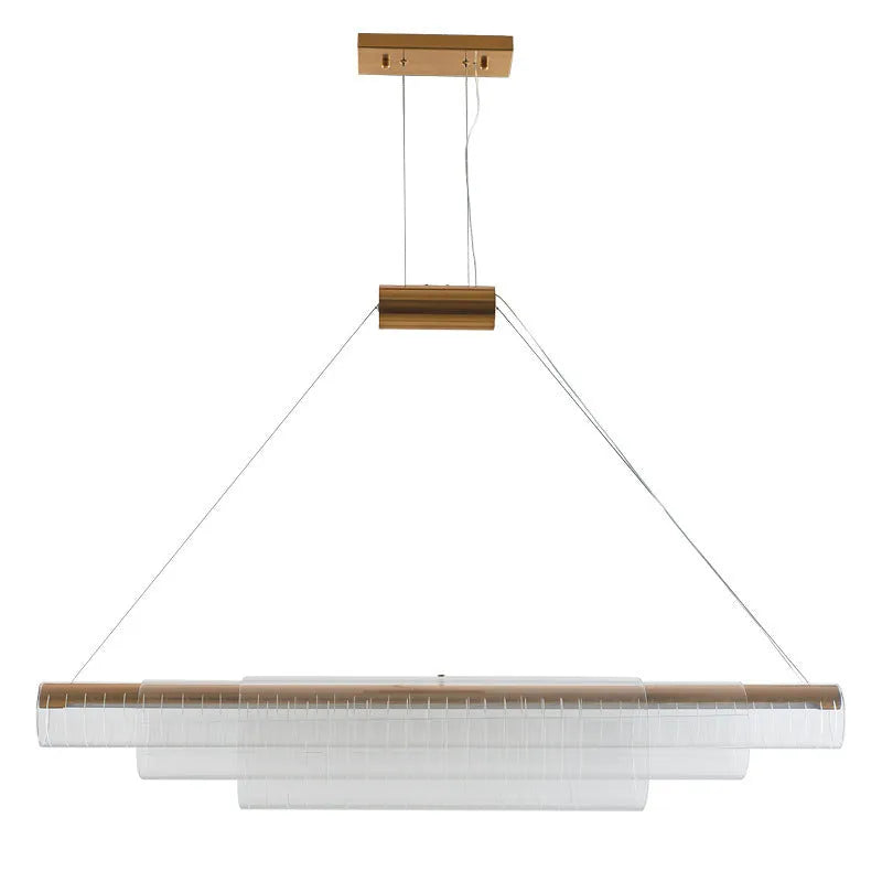 Modern glass pendant lamp with iron body for restaurant or bar lighting