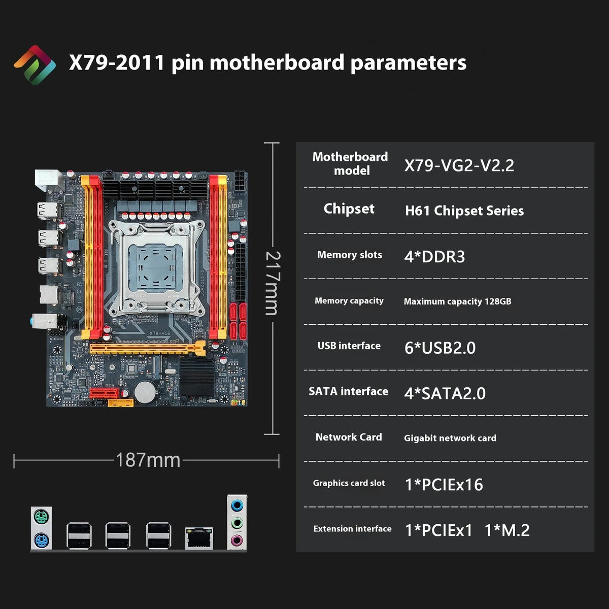LGA 2011 MicroATX motherboard with four DDR3 memory slots and M.2 interface
