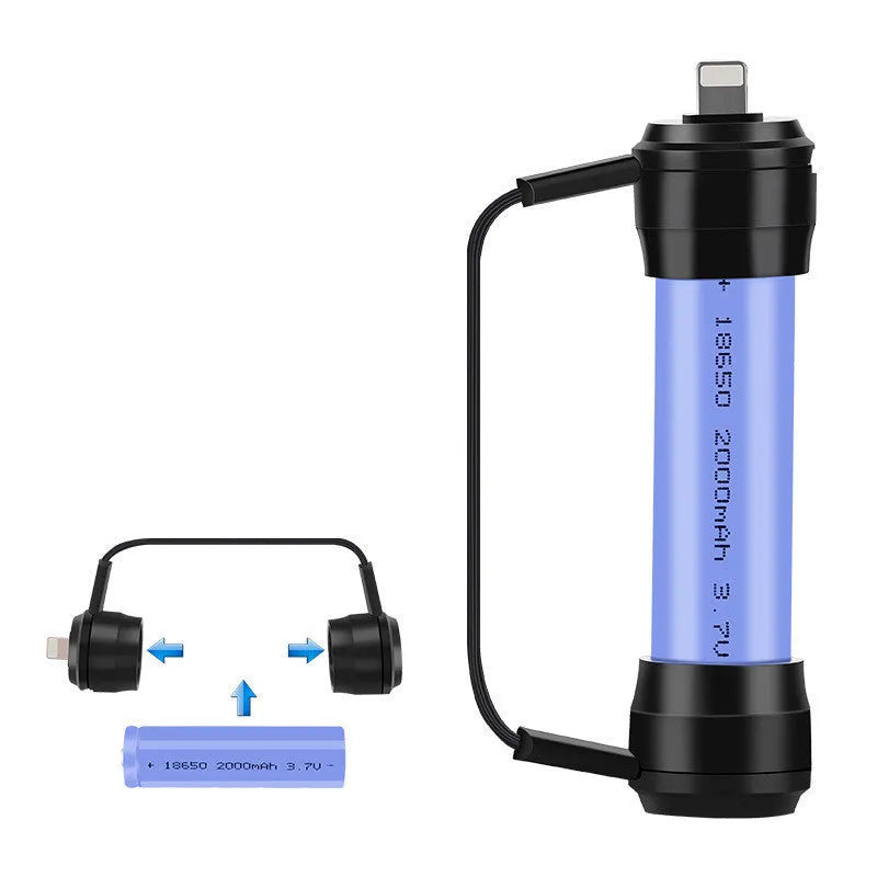 Mini portable keychain emergency charger for mobile phones with 18650 lithium battery
