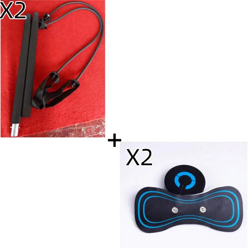 HQ-185 mini electric shoulder and neck massager in black with massage patches