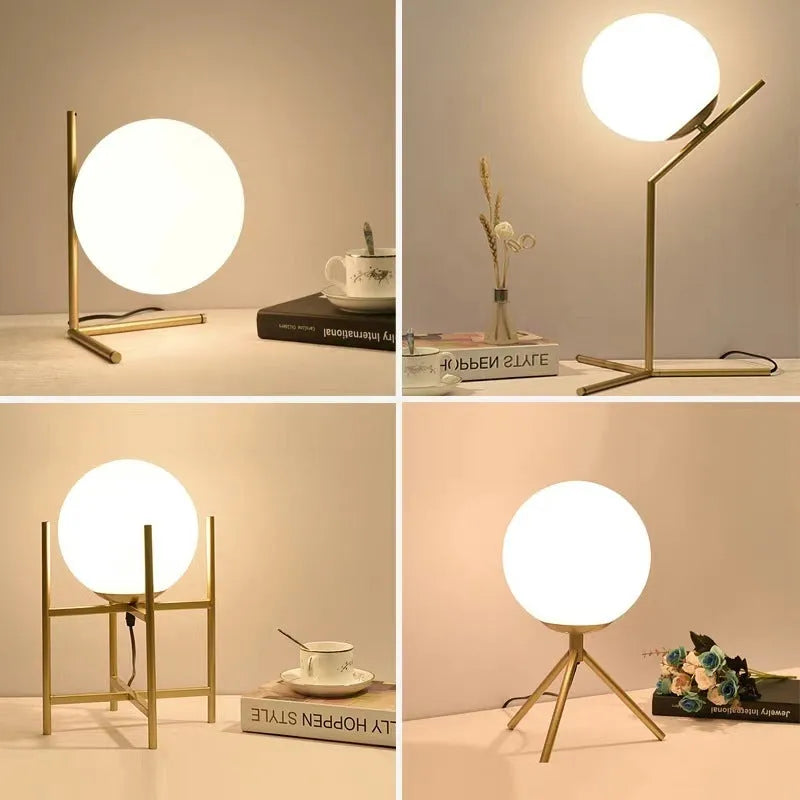 Creative LED lamp with glass shade in three different size options