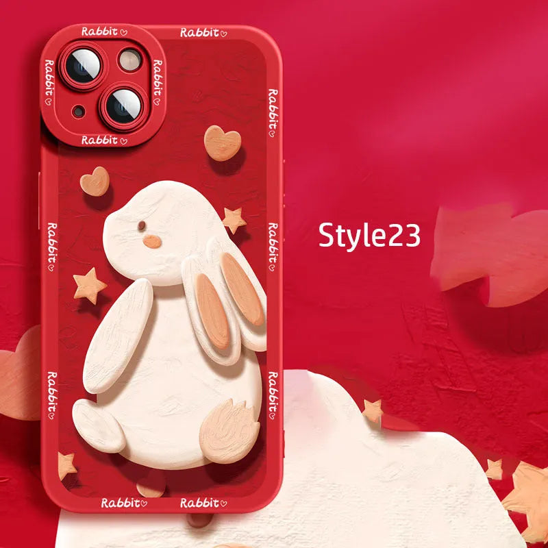 Silicone cartoon mobile phone case for Apple iPhone 14 Pro Max with colourful drop prevention design
