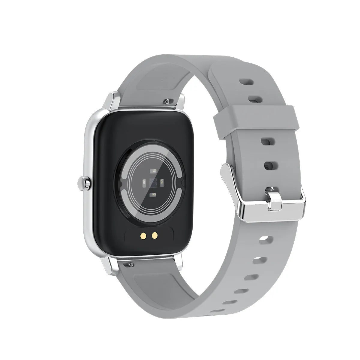 H80 smart watch with coloured silicone strap showing health metrics on 1.69-inch touchscreen.