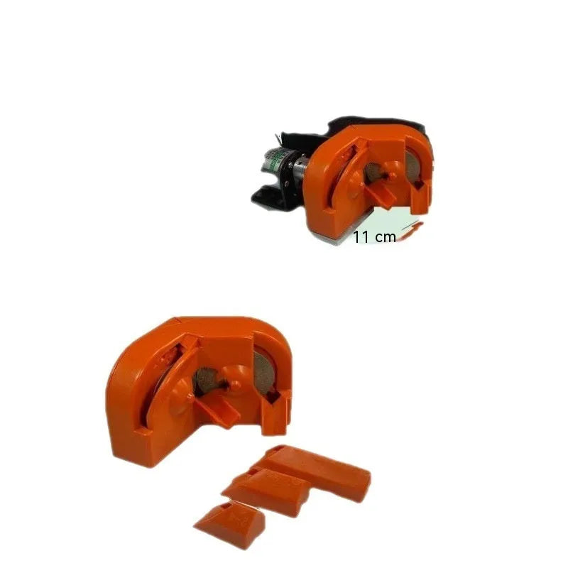 Orange universal grinding drill tool with portable design and two replacement sanders