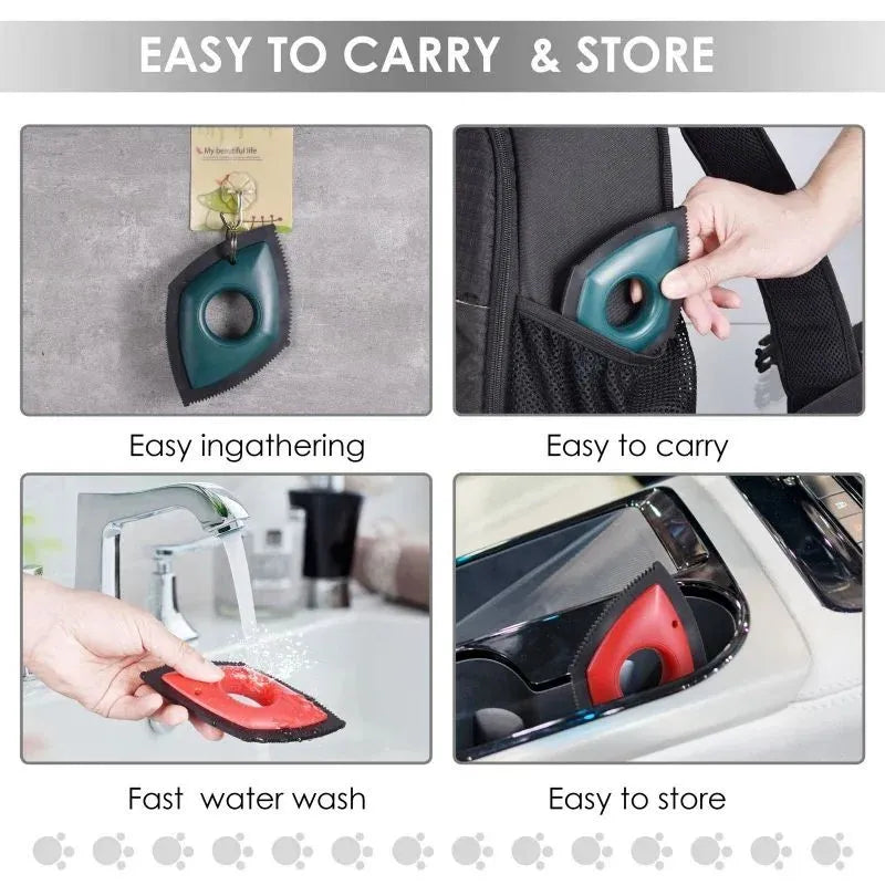 Pet hair remover silicone scraper for carpet sofa car detail in black colour