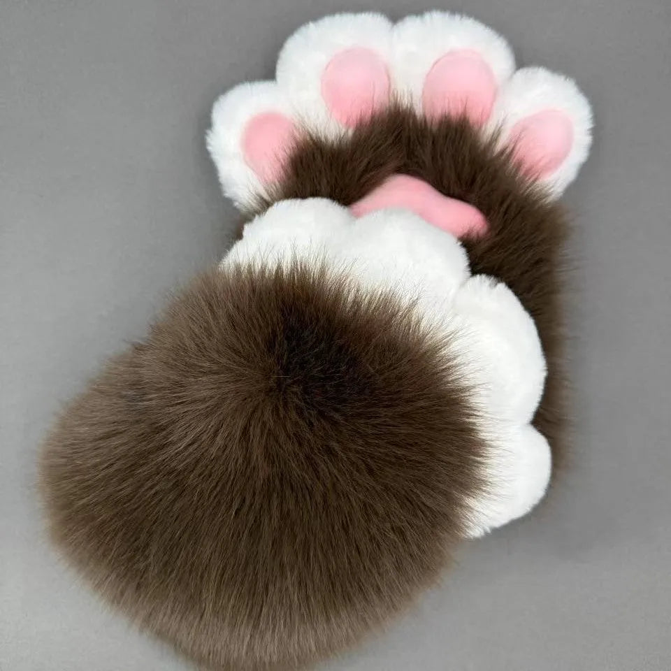 Animal claw cosplay gloves in multiple colour combinations with contrasting pads on nylon material