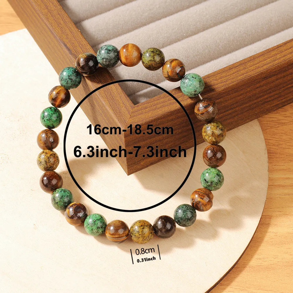 Handmade Tigereye fortune bracelet with natural stone in flower shape, colour L1805