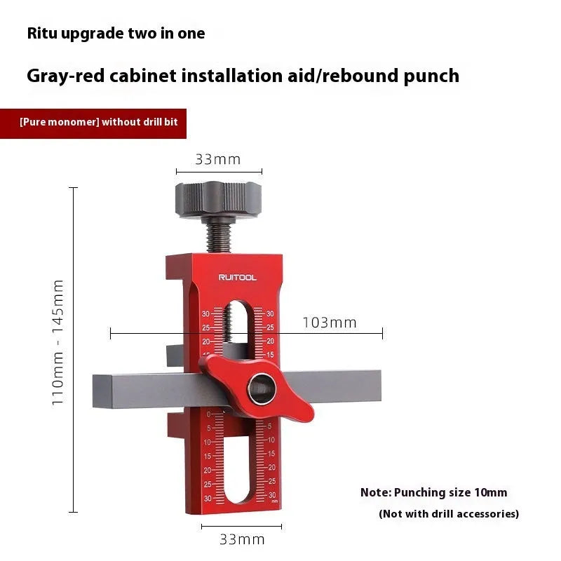 Aluminium alloy cabinet door installation aid for woodworking projects
