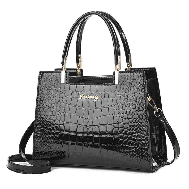 PU leather one-shoulder handbag with square suitcase design in various colour options