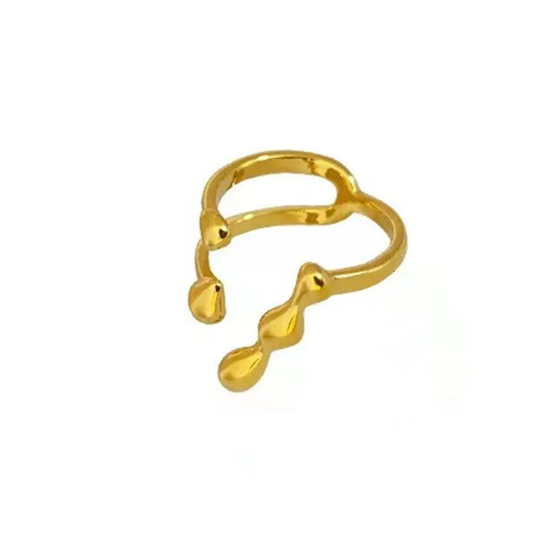 Brass women's fashion ring with spherical design in gold or silver colour