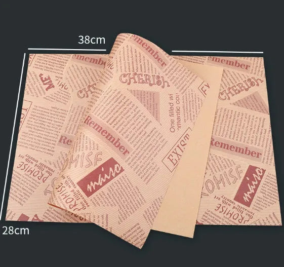 Pack of microwaveable oil-absorbing kraft baking paper sheets 28x38cm with food grade coating