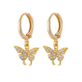 Women's copper geometric butterfly earrings with diamond treatment in multiple colours