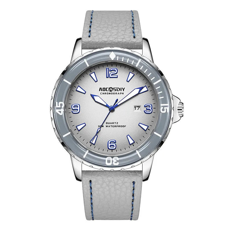 Men's casual digital watch with large 45mm dial, waterproof design, and mineral glass display