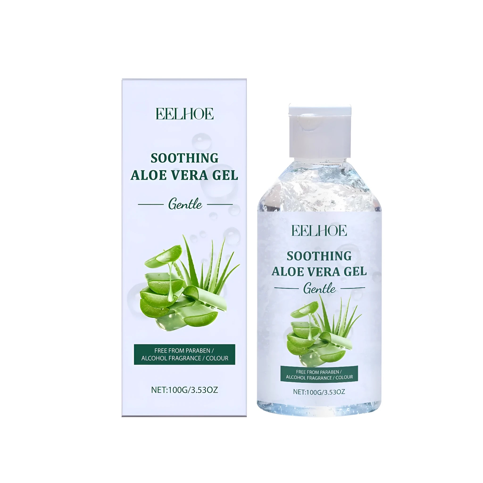 100g clear aloe vera gel container for skin hydration and soothing