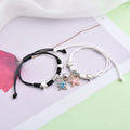 Magnet couple bracelets with electroplated finish showing magnetic clasp and symbolic design options