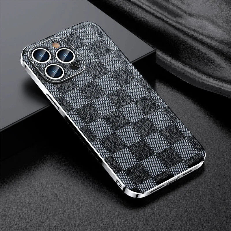 Leather protective case for iPhone 11 to 15 back cover, solid colour, sleek design, multiple colour options available