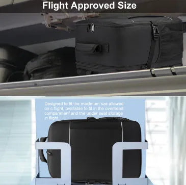 Black boarding bag travel computer backpack with sewing line detail and airpillow straps