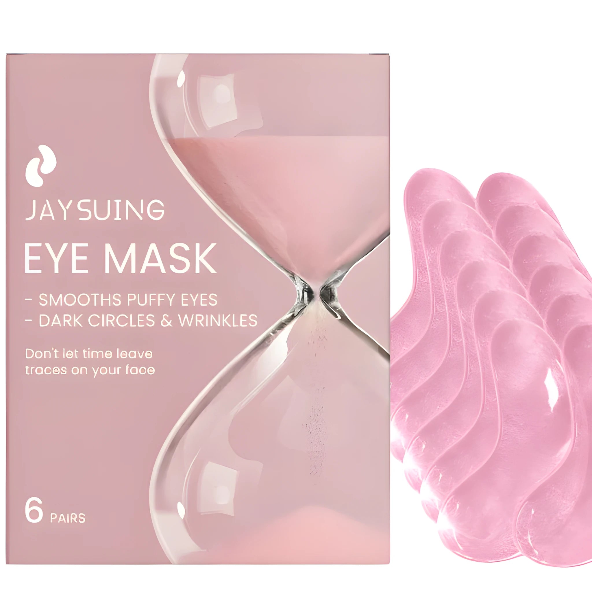 Pack of hyaluronic acid eye patches 6 pairs with vitamin E for under eye hydration