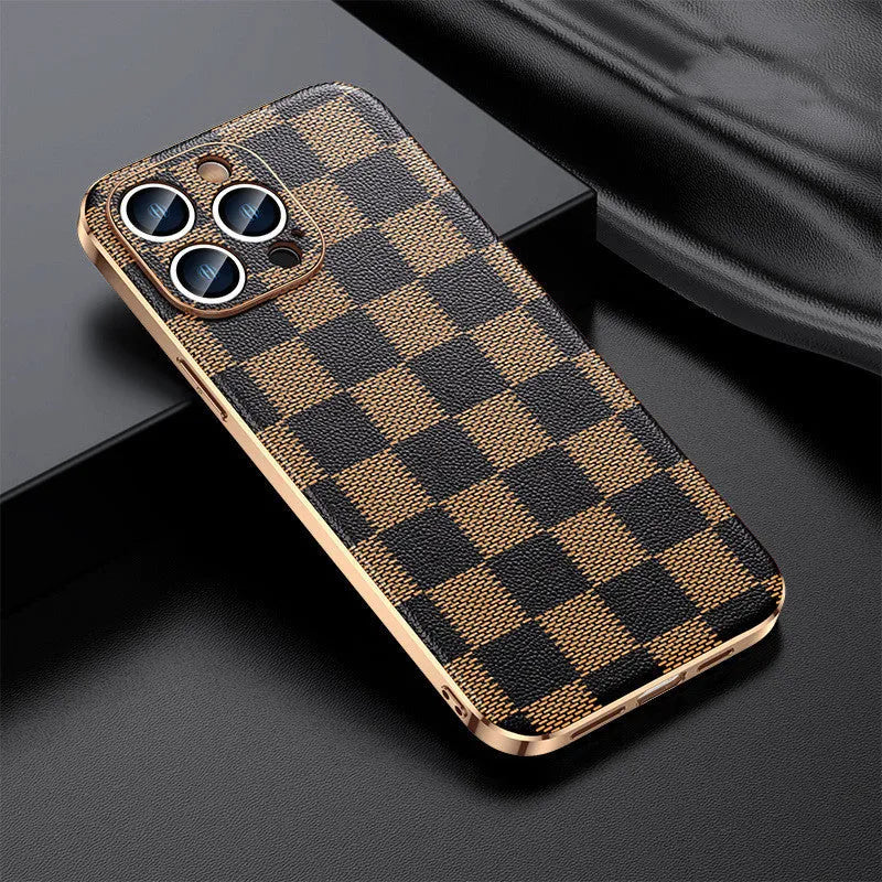 Leather protective case for iPhone 11 to 15 back cover, solid colour, sleek design, multiple colour options available