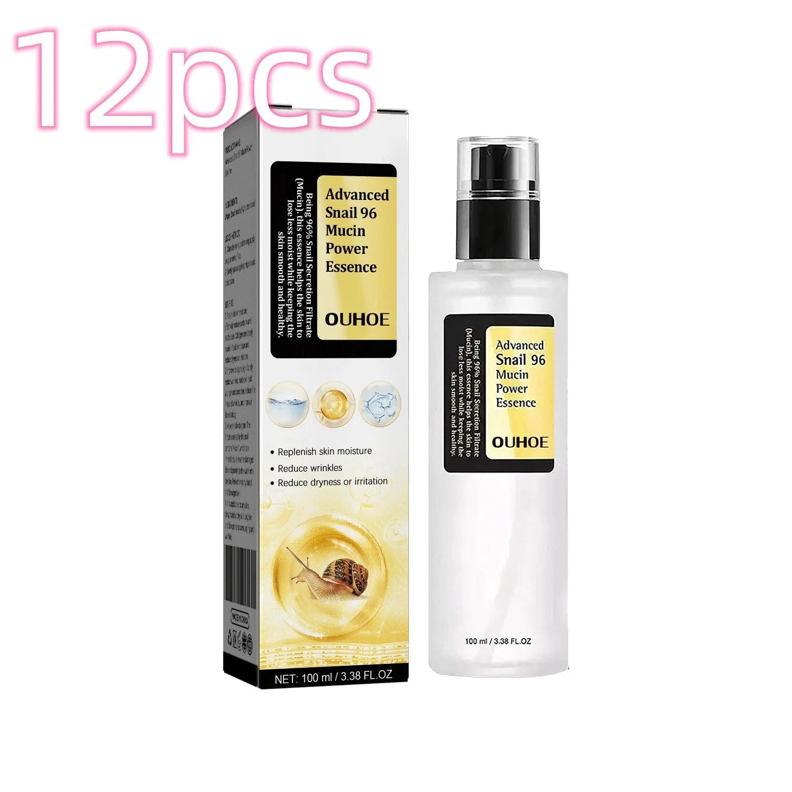 Snail collagen facial serum 100ml bottle with hydrating and brightening benefits