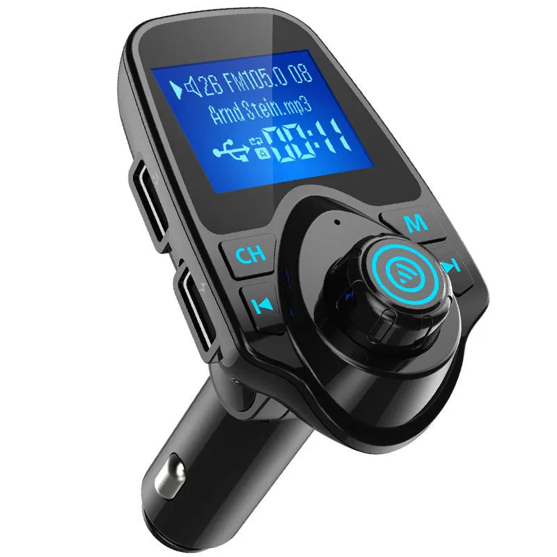 Black G7 car Bluetooth hands-free transmitter with FM functionality for wireless audio streaming
