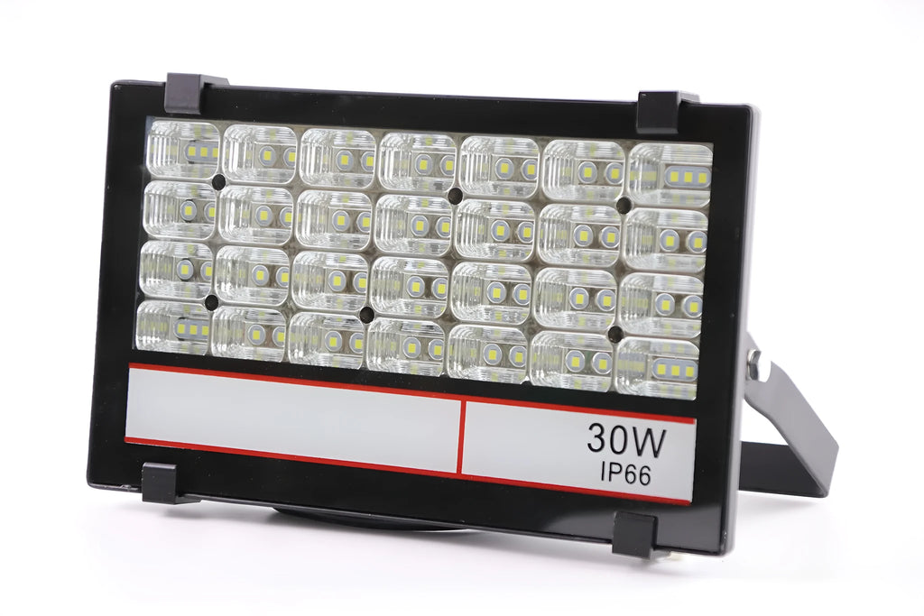 Angel Eyes black LED stadium projection lights with aluminium alloy housing and tempered glass lampshade