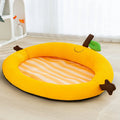 Fruit backrest pet nest mat in green or yellow with four size options for pets and toys