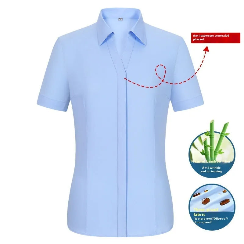Men's bamboo fibre business shirt with square collar in slim fit waterproof formal wear