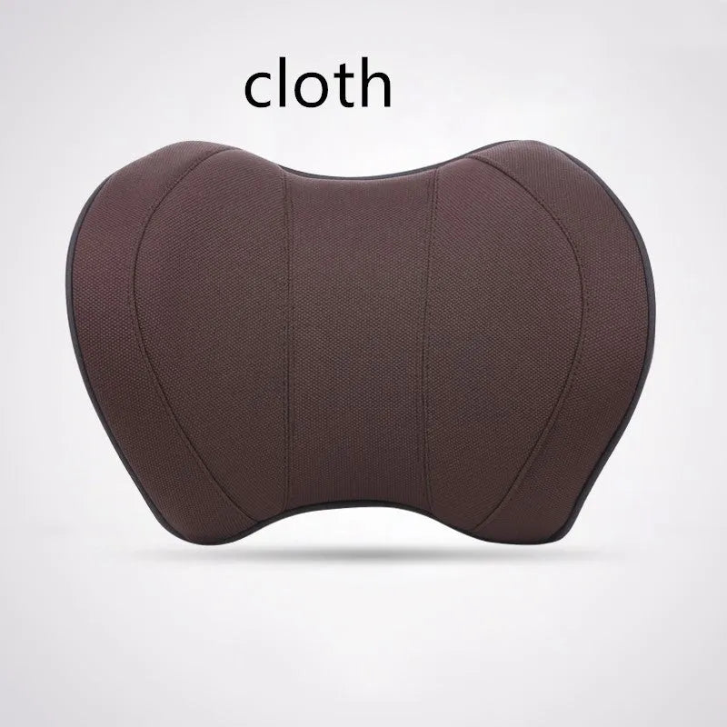 Car headrest with space memory cotton in black and red fabric cover