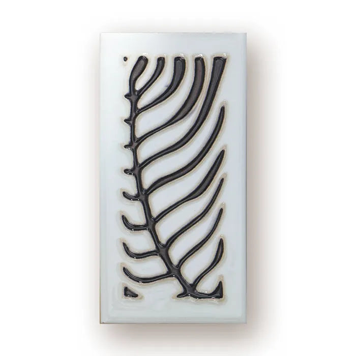 Handmade retro-style enamel ceramic doorplate number measuring 76mm by 152mm