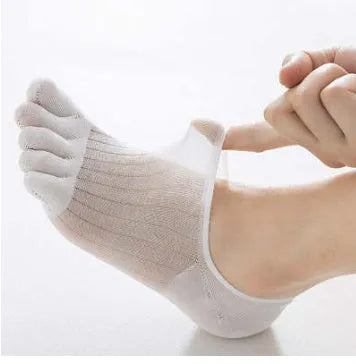 Modal five-finger ultra-thin breathable boat socks in solid colour, free size, invisible low-cut design for spring summer