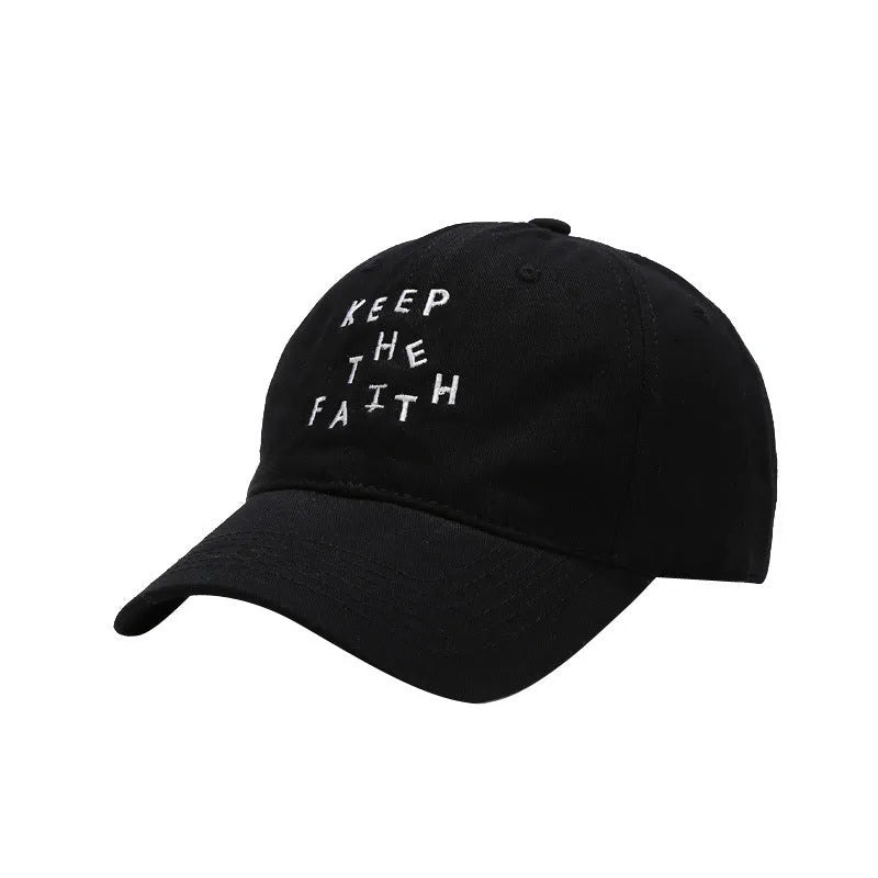 Men's beige cotton baseball cap with adjustable strap and dome crown on a white background.