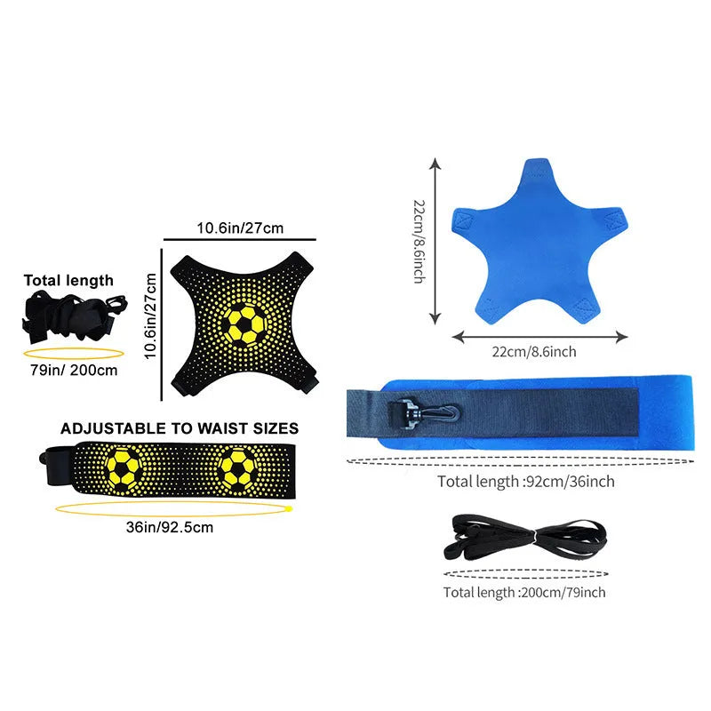 Purple neoprene football juggling training belt with pentagon pattern for solo practice drills