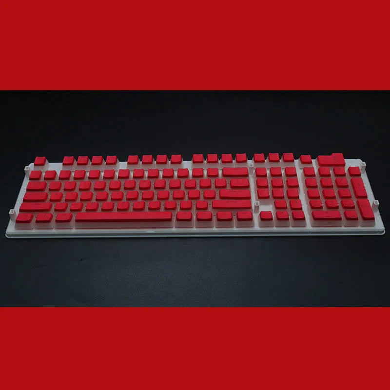 Set of 108 translucent pudding-style PBT keycaps for mechanical keyboards in assorted colours.