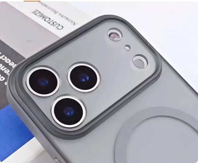 Magnetic skin-feel phone case for iPhone 17 with fine hole lens cover in Matte Black