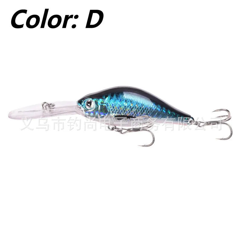 10.5cm deep diving hard fishing lure with a long tongue board, shown in Colour A.